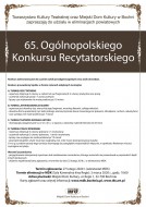 65. Ogólnopolski Konkurs Recytatorski